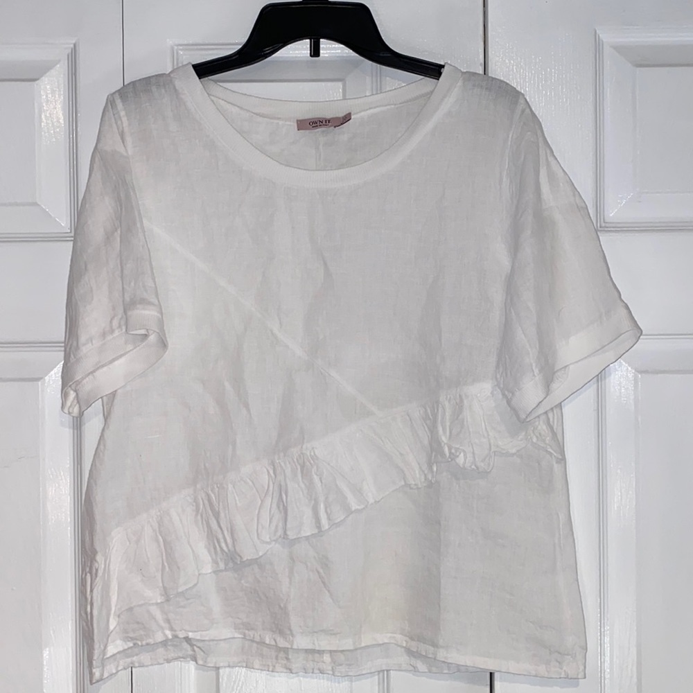OWN It white linen top size small